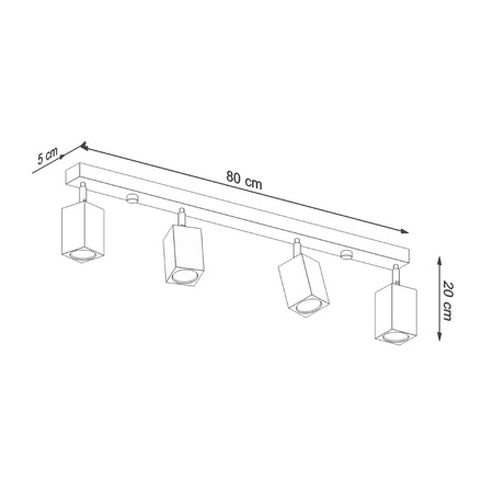 Sollux Lighting Plafon KEKE 6 dąb SL.1039