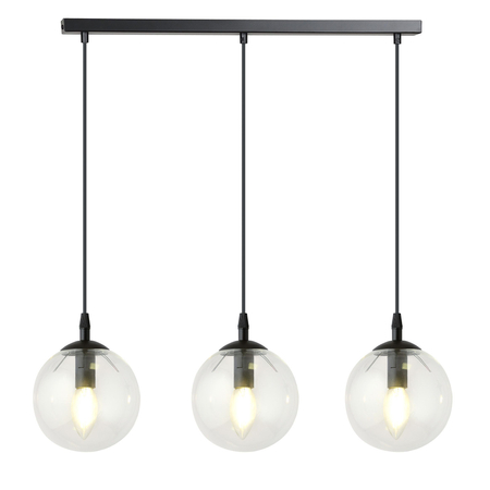 Lampa wisząca COSMO 3 BL TRANSPARENT Emibig 711/3 czarny