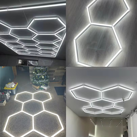 Lampa LED Hexagon Blaupunkt 230W geometryczny panel sufitowy led 4000K CRI90 w kształcie plasta miodu