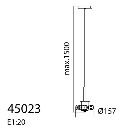 Lampa wisząca JULIETTE W czarny mat, drewniany naturalny 3xE27 (abażur zamawiany osobno)