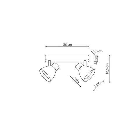 Light Prestige Dravo 2 spot czarny 2xGU10 LP-9523/2WS BK