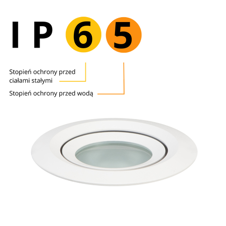 Oczko Lagos ruchome 1xGU10 biała IP65 LP-4425/1RM WH