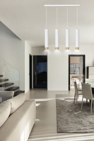 Lampa wisząca KIBO 4 WH/GOLD Emibig 642/4 biały/złoty