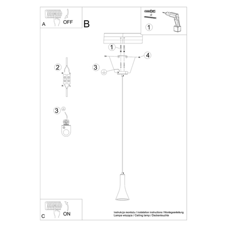 Sollux Lighting Lampa wisząca REA 2 beton SL.1224