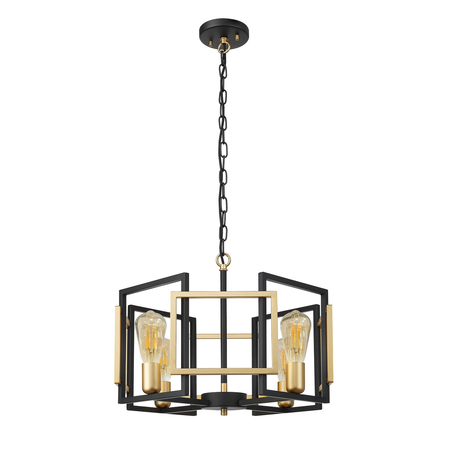 Lampa wisząca Italux Primero PND-44003-4-BK-GD Złoty, czarny mat