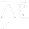 Lampa wisząca Ledowe Okręgi No.1 230cm 3k czarna