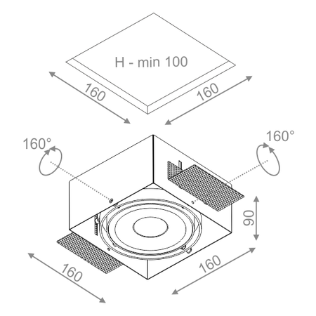 Lampa AQForm Squares 111X1 Qrled Trimless Recessed Biały Struktura