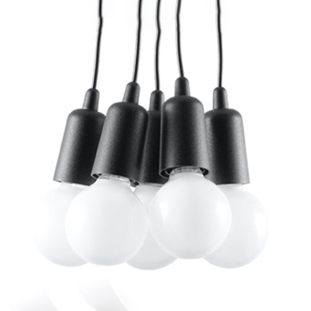Sollux Lighting Lampa wisząca DIEGO 5 czarna SL.0574