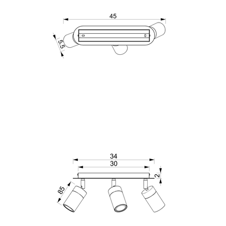 Milagro Lampa sufitowa JOKER NAVY BLUE/GOLD 3xGU10 MLP7724 GRANATOWY / ZŁOTY
