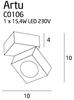 Lampa sufitowa Maxlight C0106 Artu