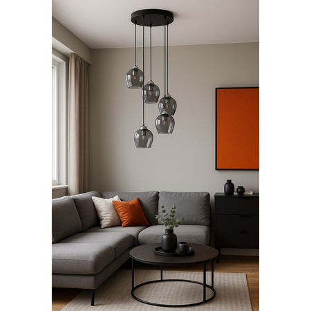 Lampa wisząca Kaja NIRA K-5612 czarny, chrom