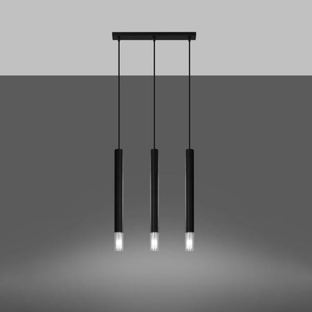 Sollux Lighting Lampa wisząca WEZYR 3 czarna SL.0962