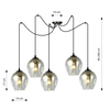 Lampa wisząca LEVEL 5 BL GRAFIT Emibig 757/5 czarny