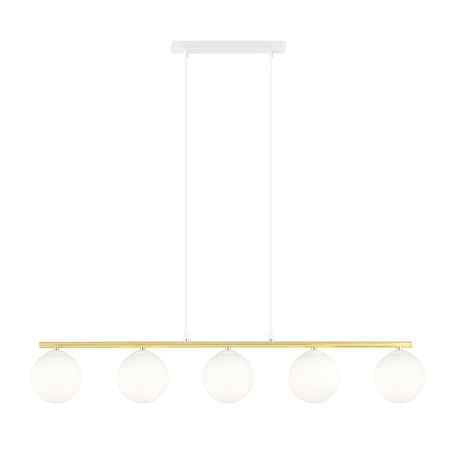 Lampa wisząca ALLORA 5 Emibig 1255/5 biały/złoty