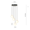 Lampa wisząca ROYAL 4 Emibig 1243/4 biały/czarny