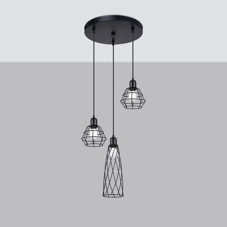 Sollux Lighting Lampa wisząca SUBA 4L czarna SL.1167