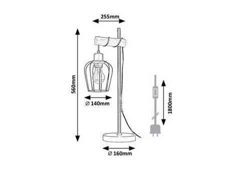 Lampa stołowa Rabalux Fabian 5245 czarny matowy