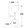 Kinkiet Dorado 2xE14 złoty LP-002/2W