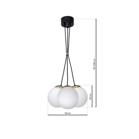 Milagro Lampa wisząca SPARTA BLACK / GOLD 3xE14 MLP6499 CZARNY / ZŁOTY
