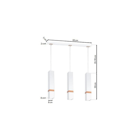 Milagro Lampa wisząca Vidar Biały 3xGU10 MLP5409 BIAŁY