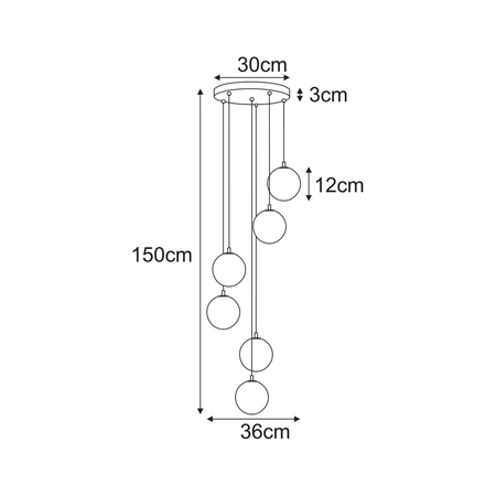 Lampa wisząca Kaja TESORO K-5701 transparent, beż