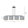 Lampa wisząca HILDE 4 BL GRAY Emibig 1050/4 czarny/chrom