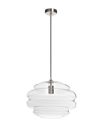 Lampa wisząca MEL XL transparentny klosz, chrom matowy Ø40cm 1xE27