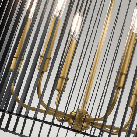 Żyrandol / Lampa wisząca Linara - 6 źródeł światła Quintiesse QN-LINARA-6P-BK