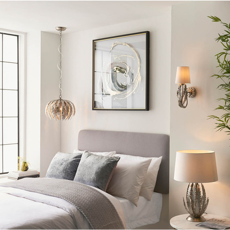 Lampa stołowa Endon Lighting Delphine 98046 srebrny
