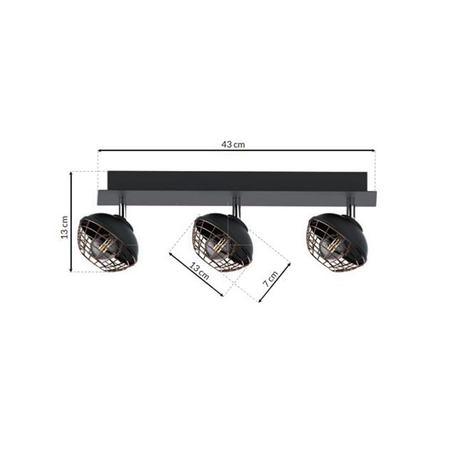 Milagro Lampa sufitowa LOGAN 3xE14 ML4611 CZARNY