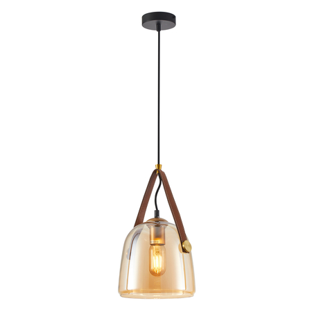 Lampa wisząca Italux Solta PND-24342-1-BK-AMB Czarny, bursztynowy