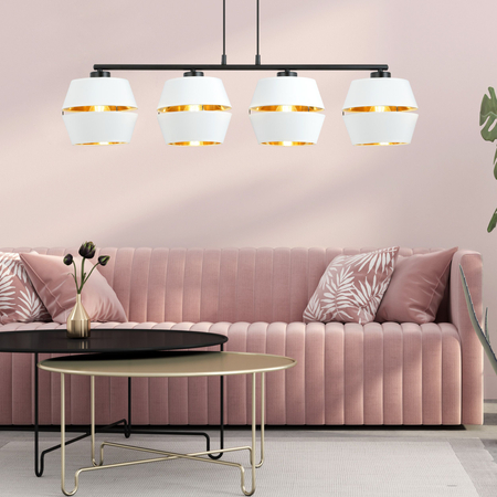 Lampa wisząca PIANO 4 Emibig 1182/4 biały/czarny