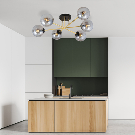 Lampa sufitowa MAGNUM 6 Emibig 1269/6 czarny/złoty