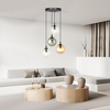 Lampa wisząca COSMO 4 BL PREMIUM MIX Emibig 714/4PREM czarny/złoty