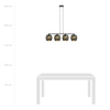 Lampa wisząca MALIA 4 Emibig 1185/4 czarny/złoty