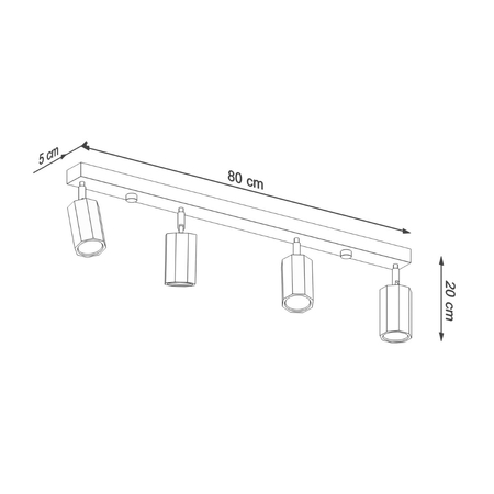 Sollux Lighting Plafon ZEKE 4 dąb SL.1031