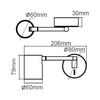 Kinkiet Snow z wysięgnikiem 1xGU10 czarny LP-731/1WL BK