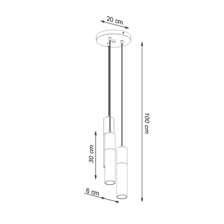 Sollux Lighting Lampa wisząca PABLO 3P biała SL.1013
