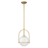 Średnia lampa wisząca Somerset - 1 źródło światła - Stary mosiądz Quintiesse QN-SOMERSET-P-O-HB