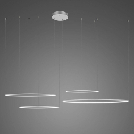 Lampa wisząca Ledowe Okręgi No.4 100cm 4k srebrna Dali
