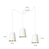 Lampa wisząca LINK 3 WHITE / GOLD Emibig 456/3 biały/złoty