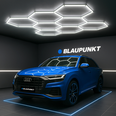 Lampa LED Hexagon Blaupunkt 252W geometryczny panel sufitowy led 4000K CRI90 w kształcie plasta miodu