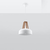 Sollux Lighting Lampa wisząca CASCO biała/naturalne drewno SL.0388