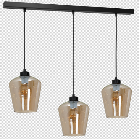 Milagro Lampa wisząca SANTIAGO AMBER 3xE27 MLP6610 CZARNY