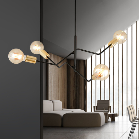 Lampa sufitowa BOLT 4 BLACK GOLD Emibig 1125/4 czarny