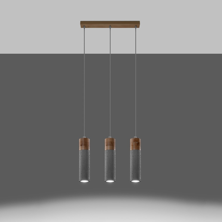 Sollux Lighting Lampa wisząca ZANE 3 szara SL.0967