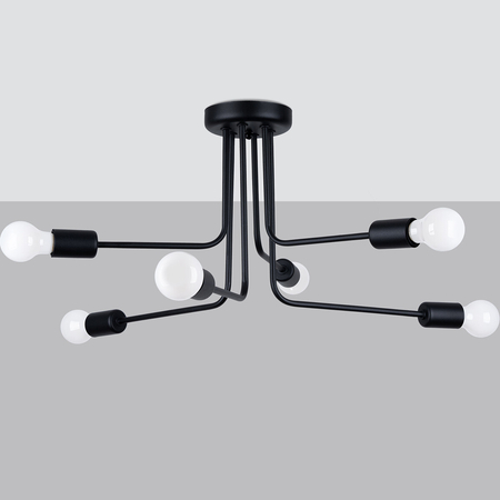 Sollux Lighting Żyrandol NORAH 6 czarny SL.1452