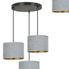 Lampa wisząca HILDE 3 BL PREMIUM GRAY Emibig 1050/3PREM czarny/chrom