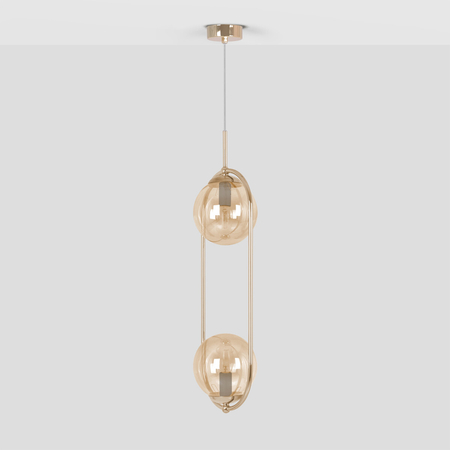 Lampa wisząca Kaja SVEN K-5397 złoty, bursztynowy