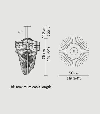 Lampa wisząca Slamp ARI84SOS0001T_000 Aria Transparent Small